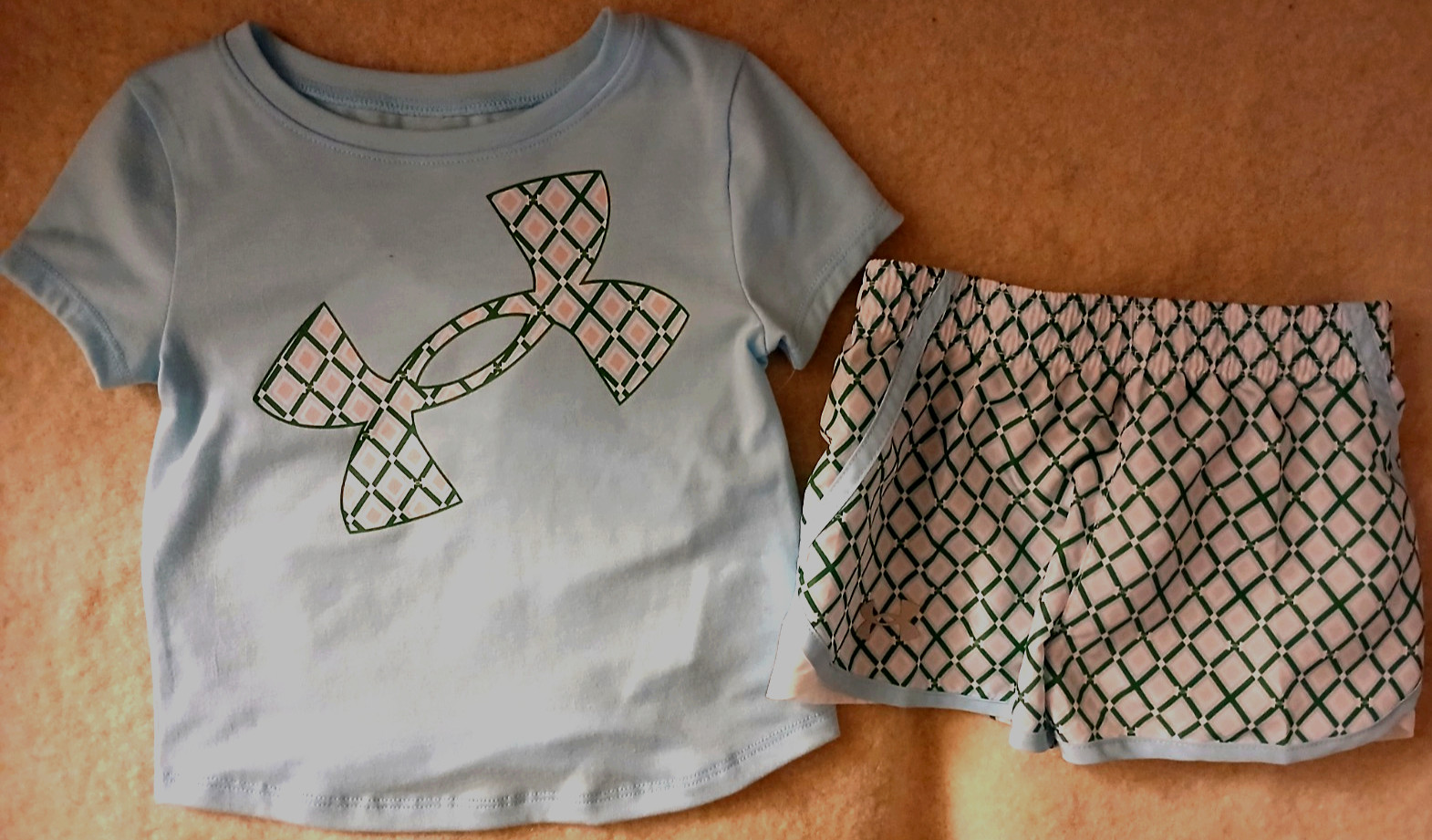 UNDER ARMOUR BLUE*GREEN & PINK SHORTS OUTFIT-SIZE 4T-NEW WITH TAGS