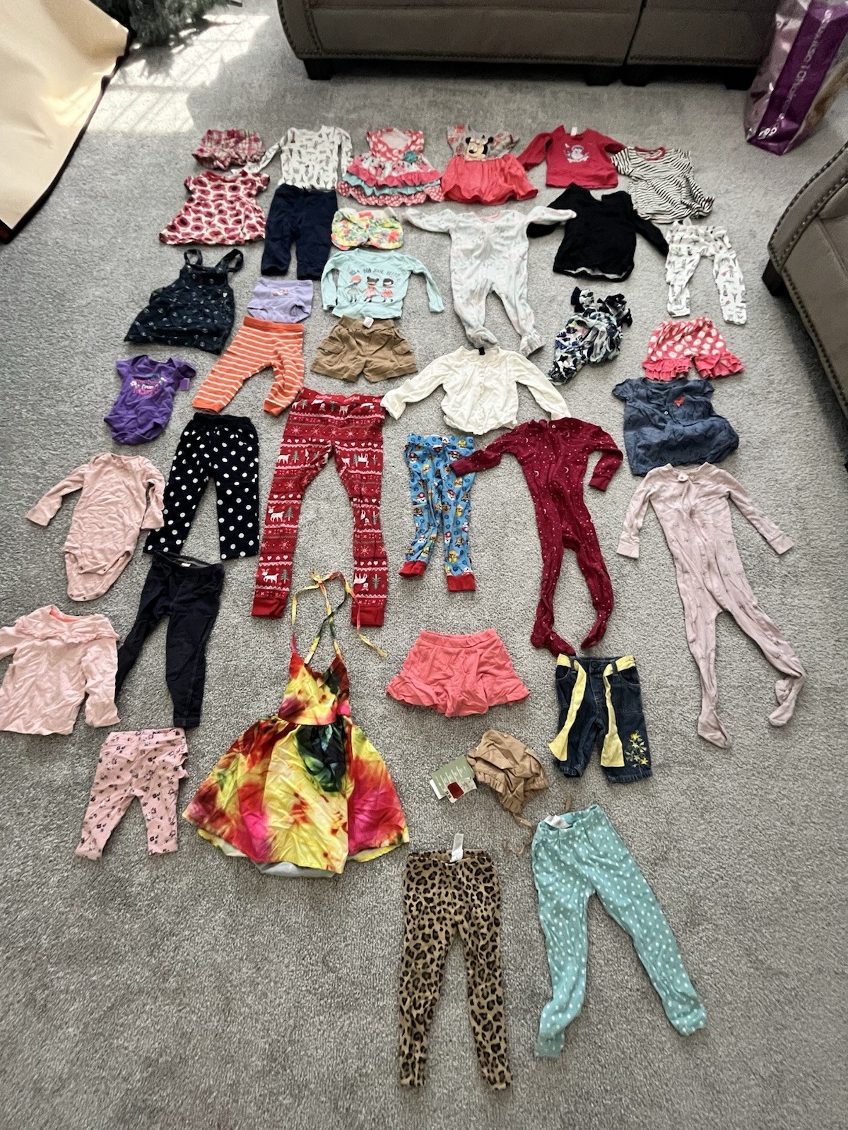 37 Pcs Lot Toddler Girls Clothes Size 18 months-3T- Mix Clothing Styles Preowned