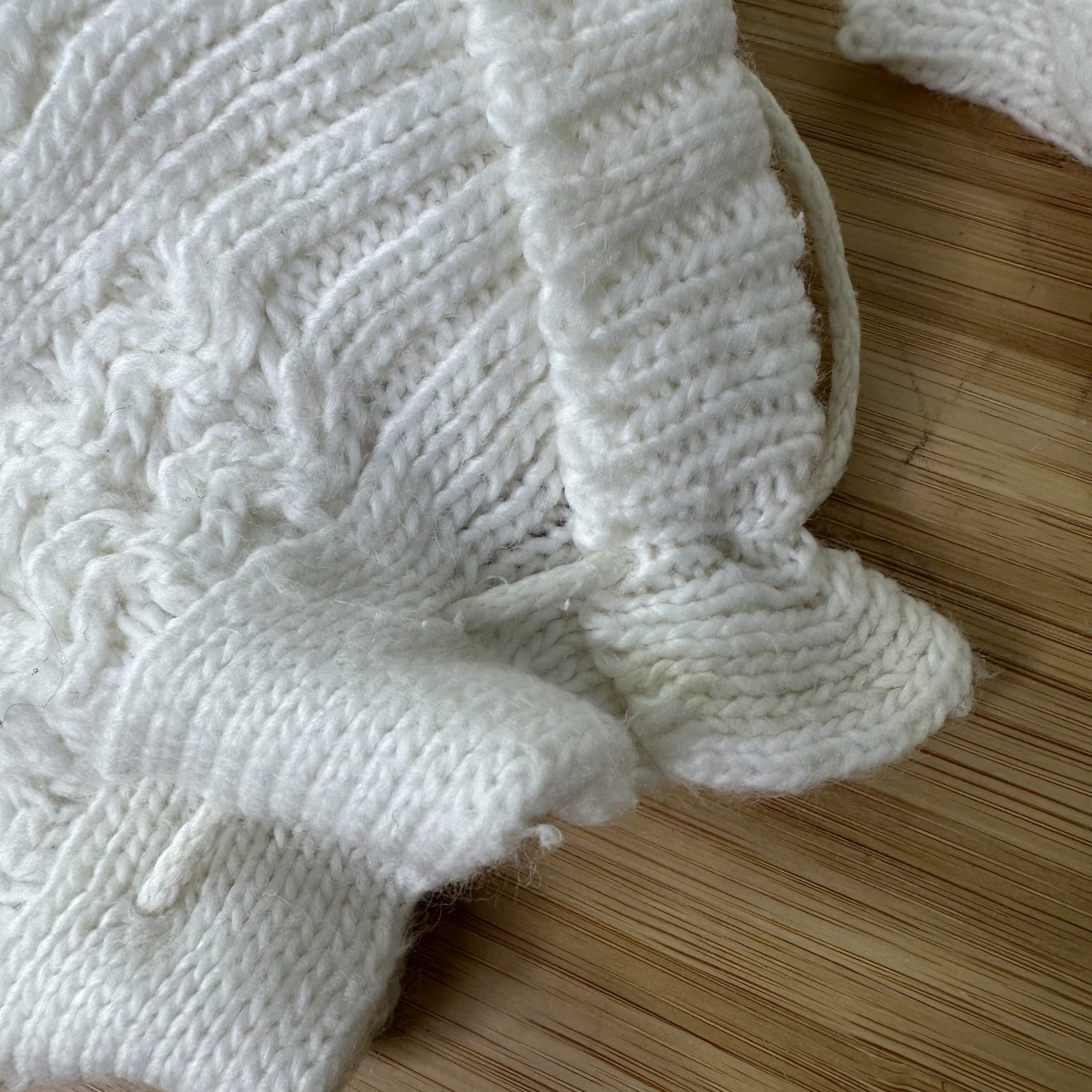 VTG CradleKnit Baby 18-24 M Sweater Pants Bonnet Mittens Set Outfit 70s Acrylic