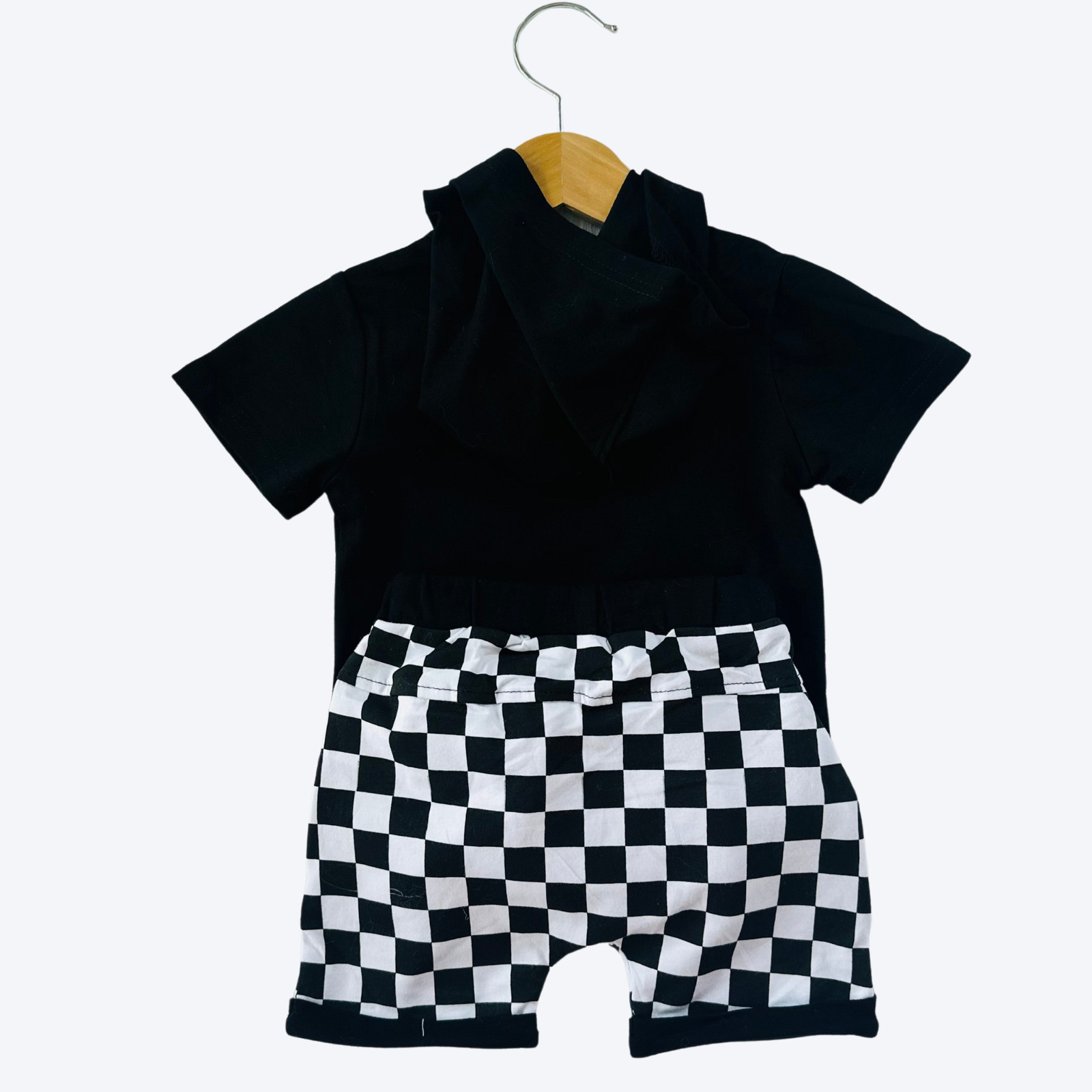 Baby Toddler Boy Mama’s Boy Hooded Short Set Black