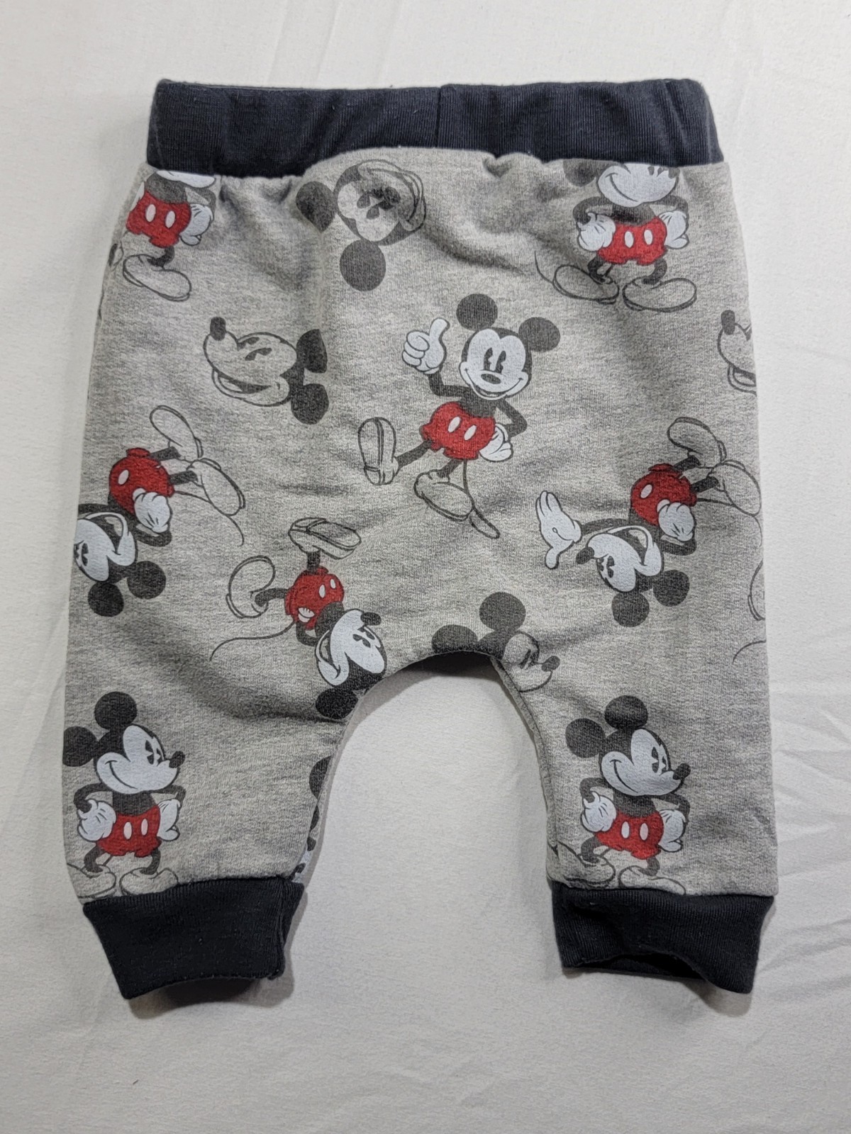 Disney Baby Mickey Mouse 2 Piece Outfit Set Newborn Gray Fleece Sweatshirt Pants