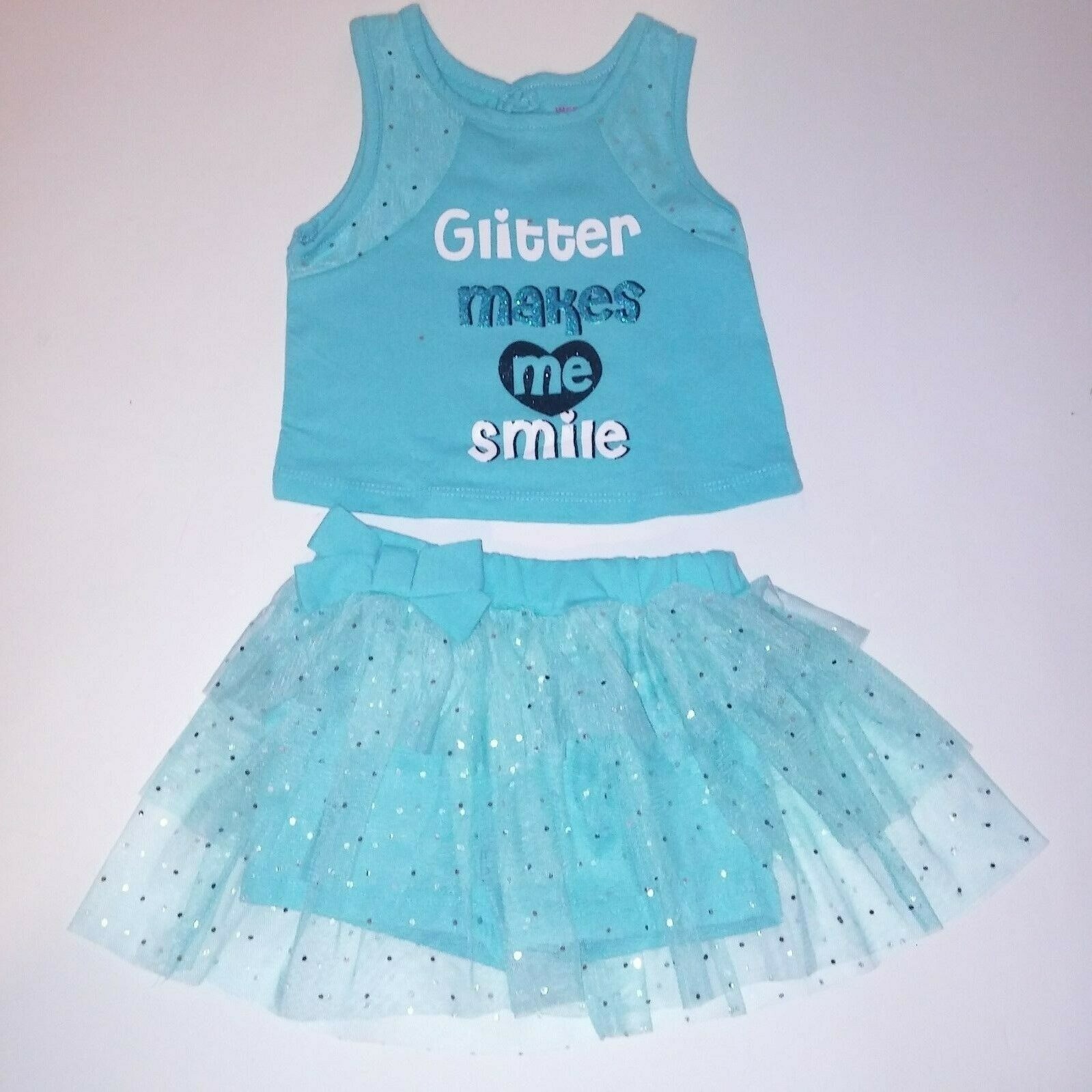 Weeplay Kids Outfit 12 Months Toddler Girls Set Tank Top Skirt Skort Blue New