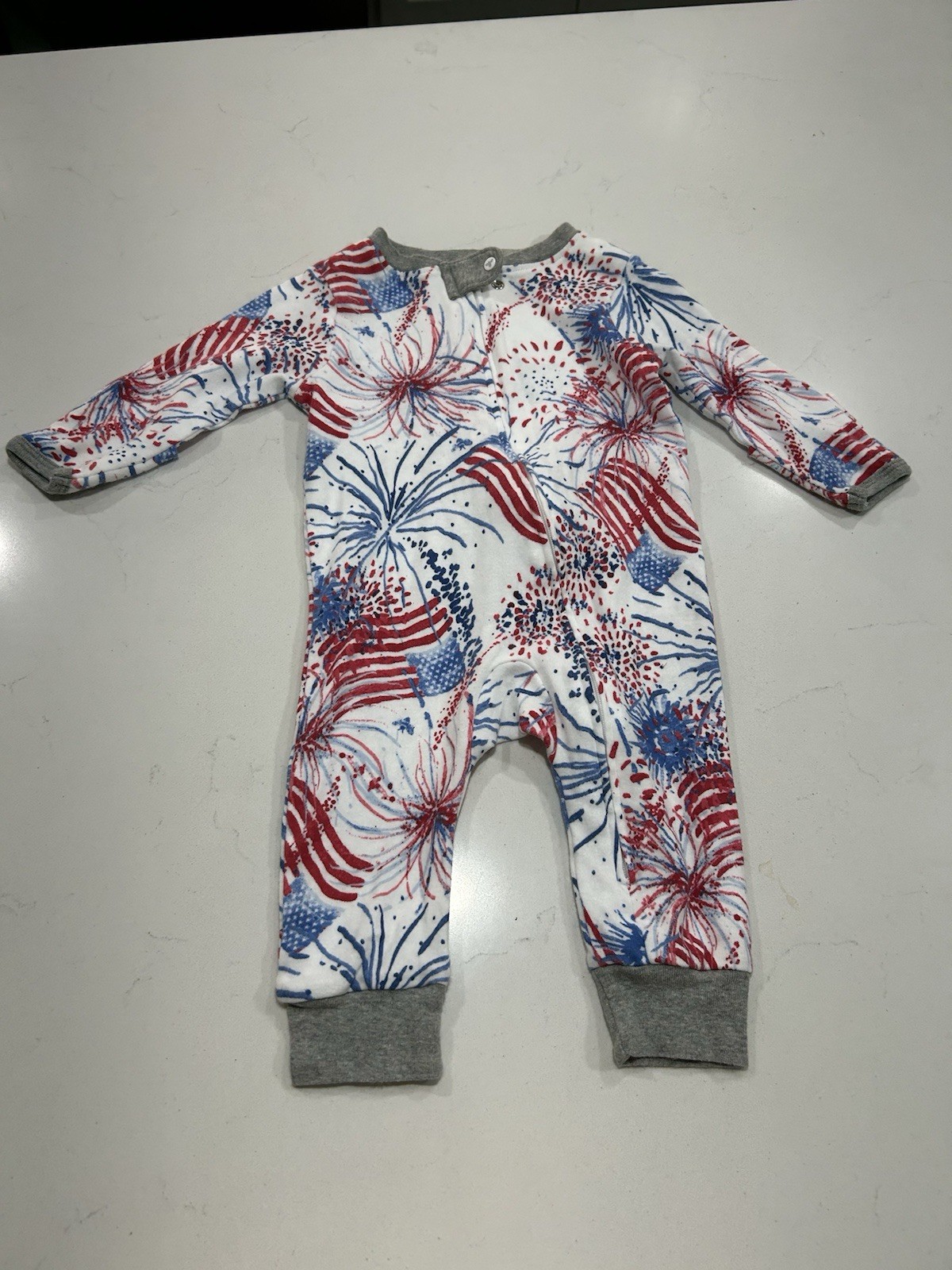 Burt’s Bees Baby 0-3mo One Piece Flag Patriotic 4th Of July American Flag