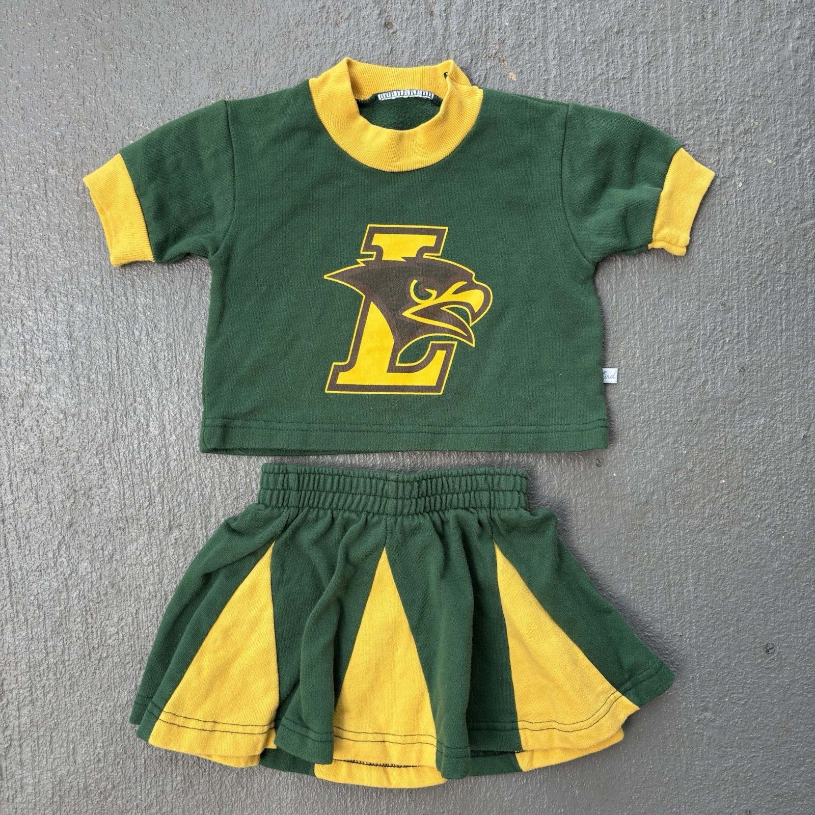 Vintage 90s Lakeland High School Hawks Shirt And Skirt GIRLS Set 18 Months