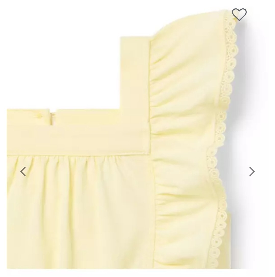 Janie and Jack Girls Baby Lace Trim Flutter Sleeve Top 6-12M Yellow