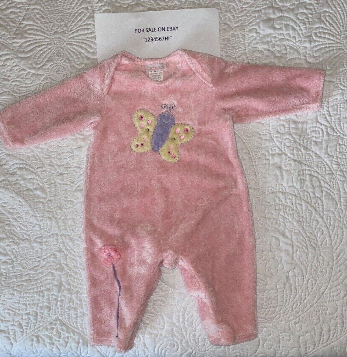 CACH CACH 3 6 9 MONTHS baby girls Nordstrom SOFT PINK BUTTERFLY spring romper