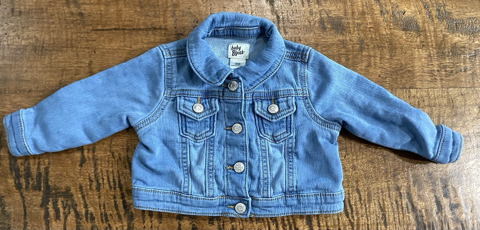 OshKosh Baby B’gosh Blue Knit Denim Jean Jacket. Size 9M