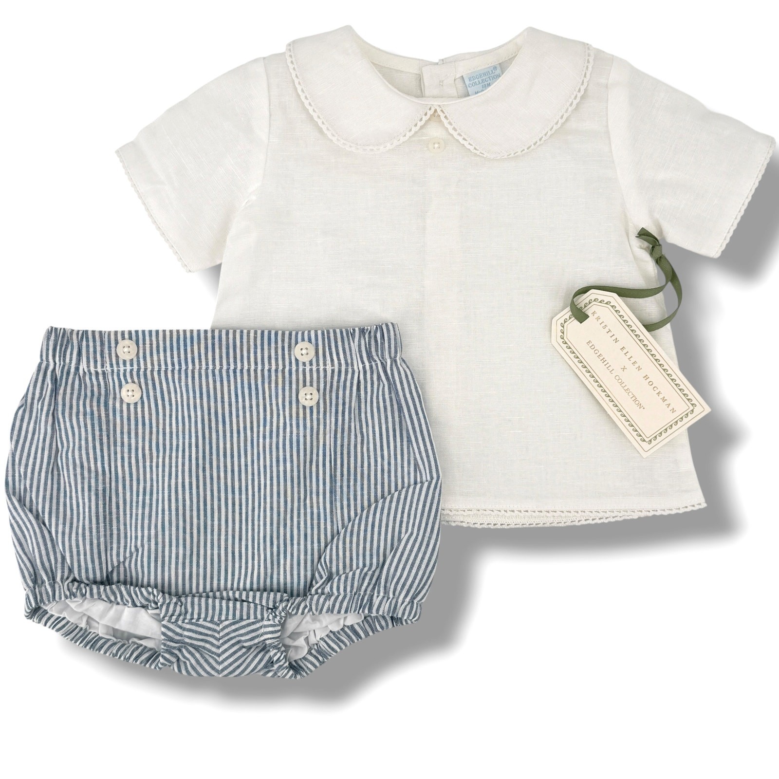 Edgehill Collection Kristin Ellen Hockman Felix Shorts Set Sz 12M Linen Blend