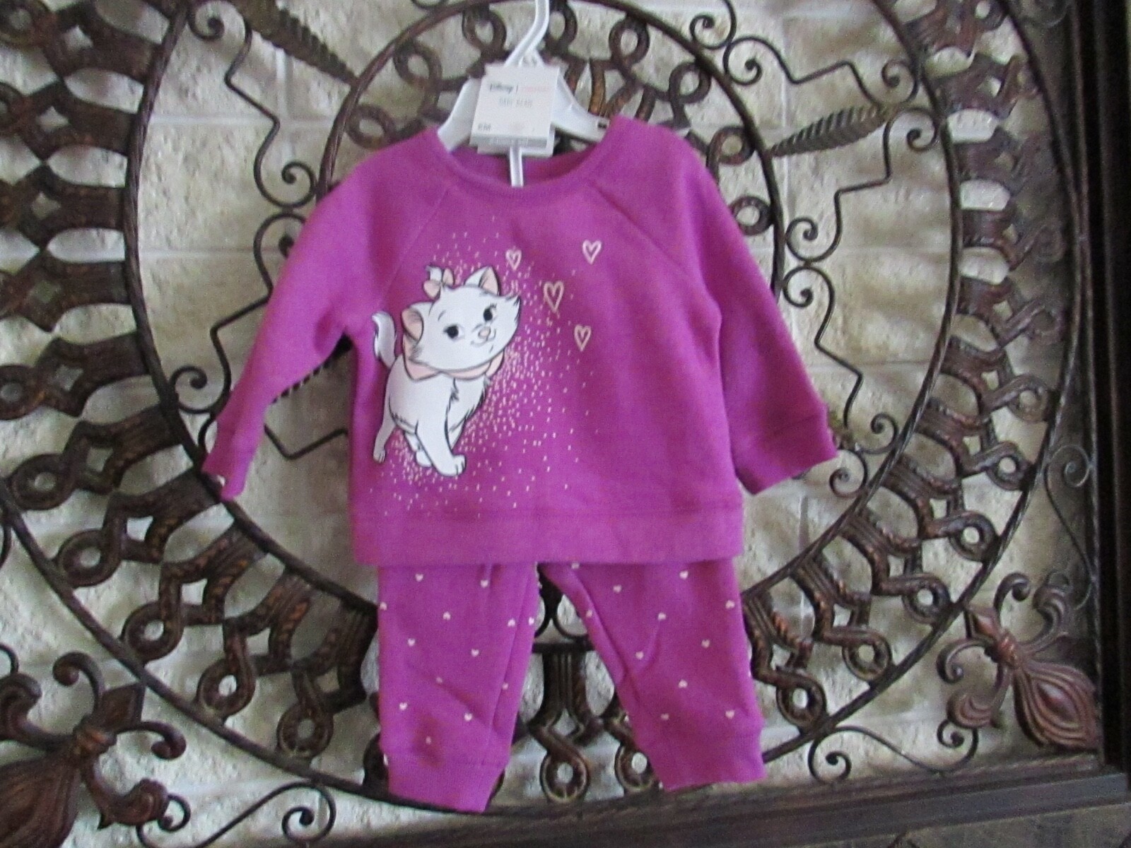 Disney Jumping Beans The Aristocats Marie Sweatshirt & Pants Fleece Set, 6M NWT
