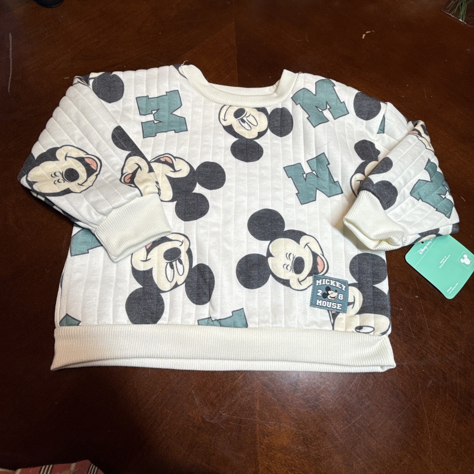 Disney Baby Boy Mickey Mouse Outfit 12 Mo Quilted Sweatsuit 2 PC Set Cute NWT