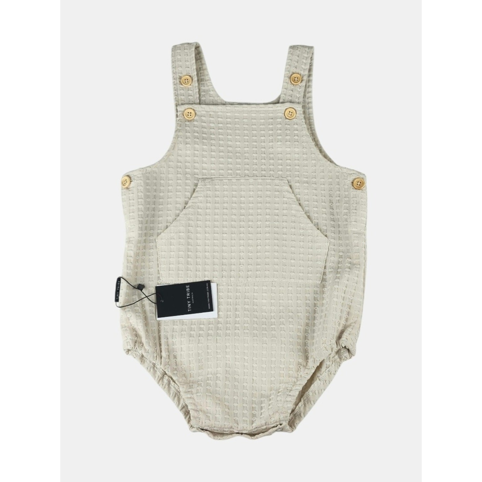 Tiny Tribe Cream Baby One-Piece Bodysuit with Pocket