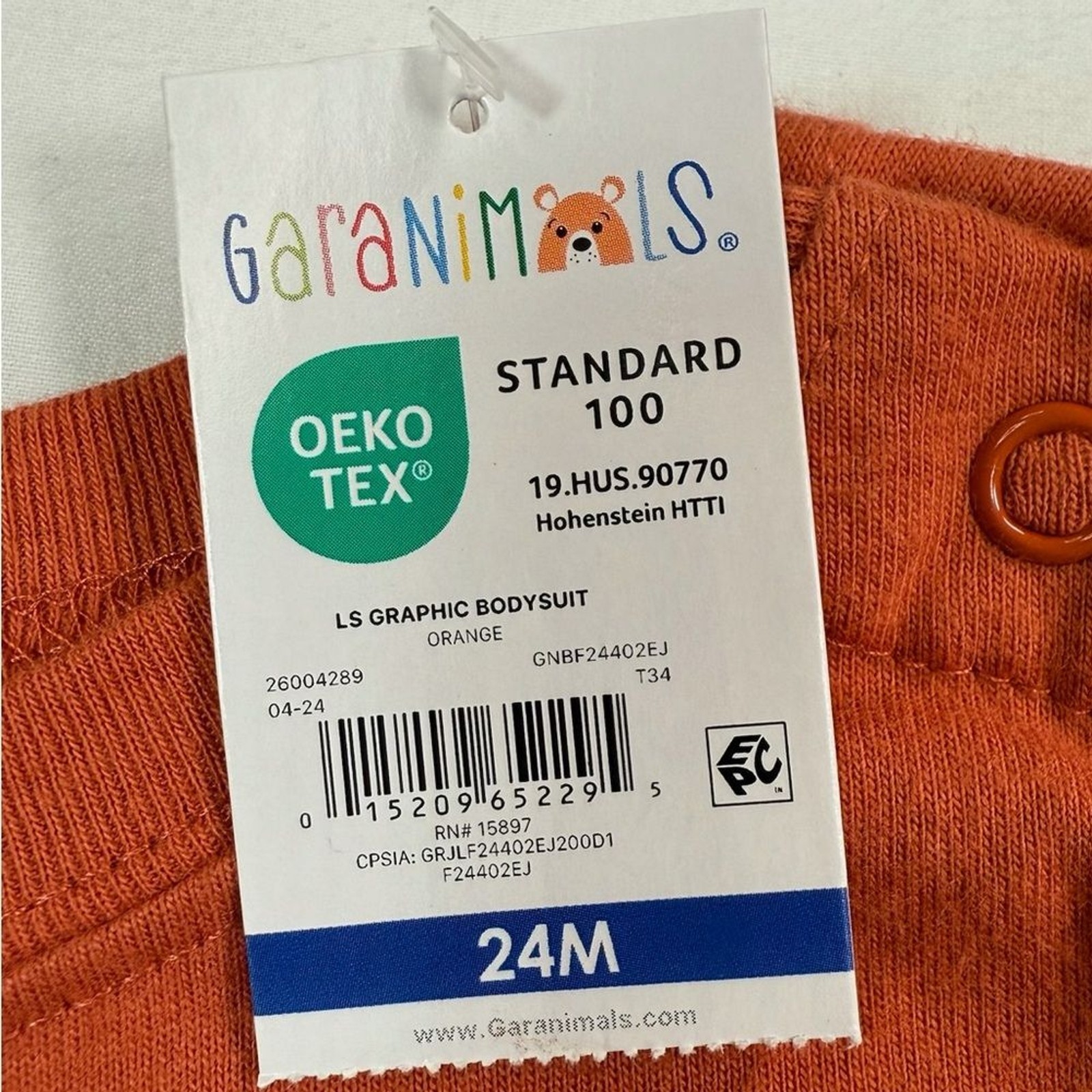 NWT GARANIMALS Orange Woodland Animals Graphic Bodysuit with Joggers Size 24M