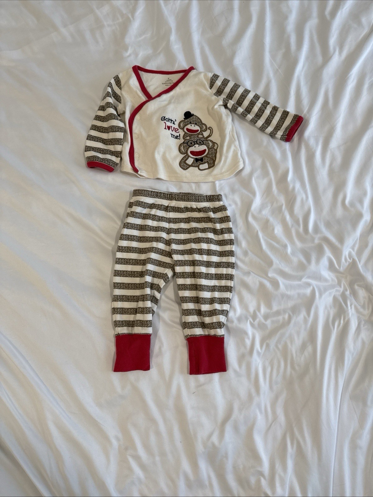 NWT – Baby Starters MONKEY IMAGE Baby Size 9M 2-PC Long Sleeve & Long Pants Set