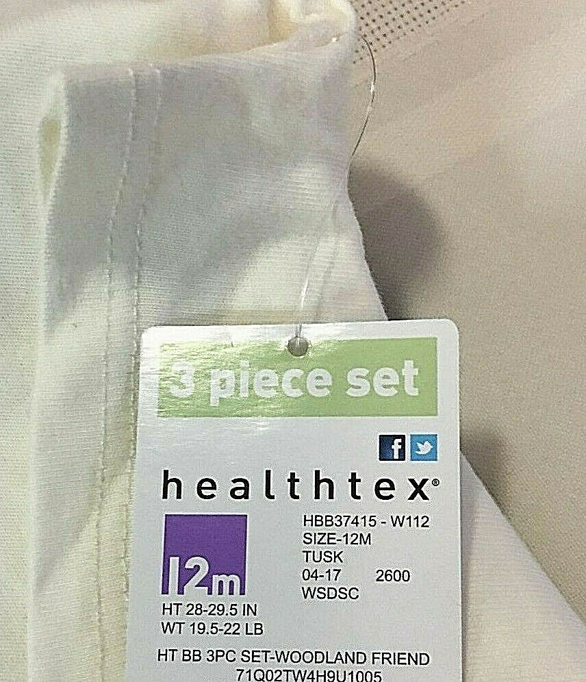 HEALTHTEX BABY BOY SIZE 12months EARTH TONE ANIMAL PRINT BROWN MIX 3 PIECE SET