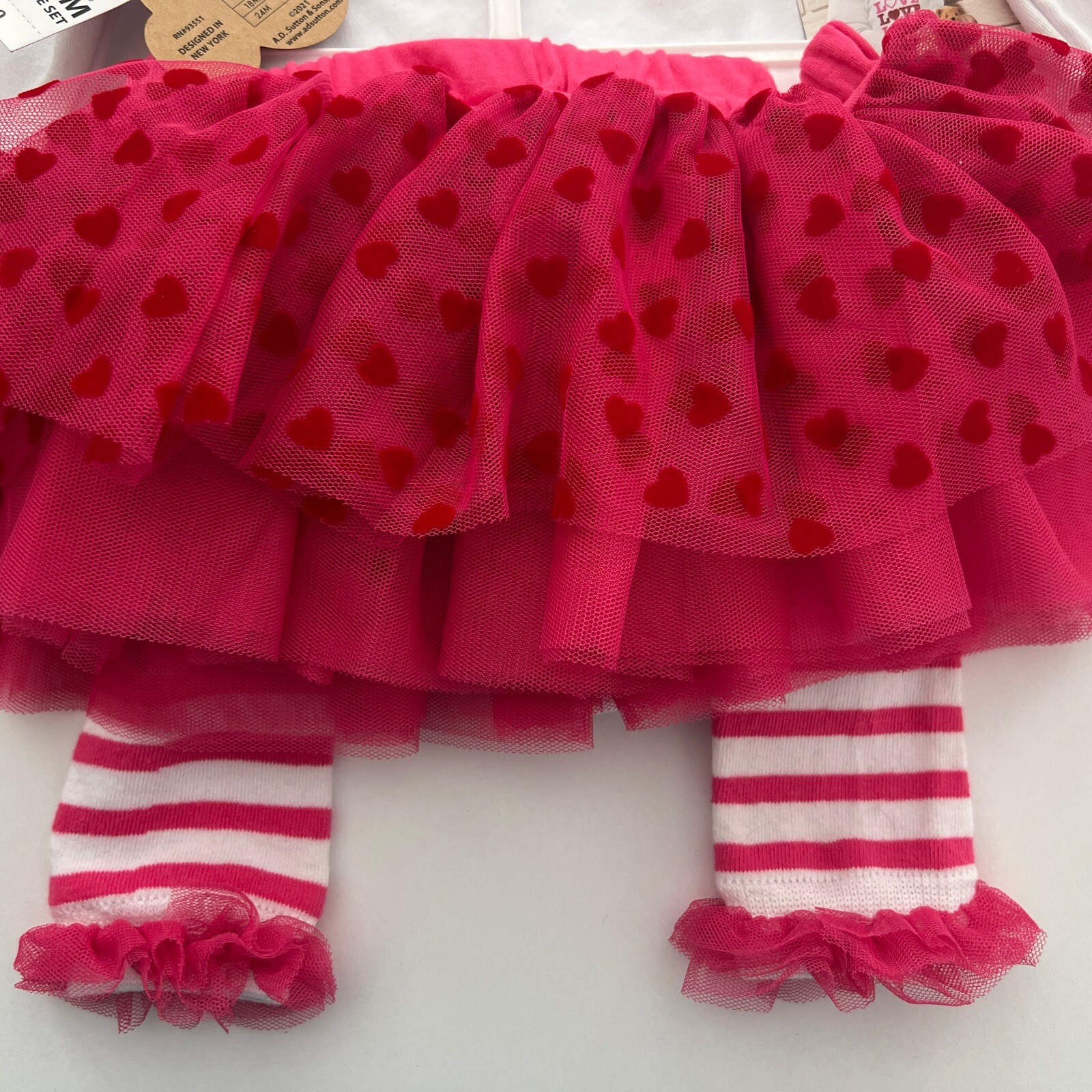 Baby Girls “Love” 5 Pc VALENTINES Outfit Sz 9 mo Tutu Leggings & Hair Bow! NWT