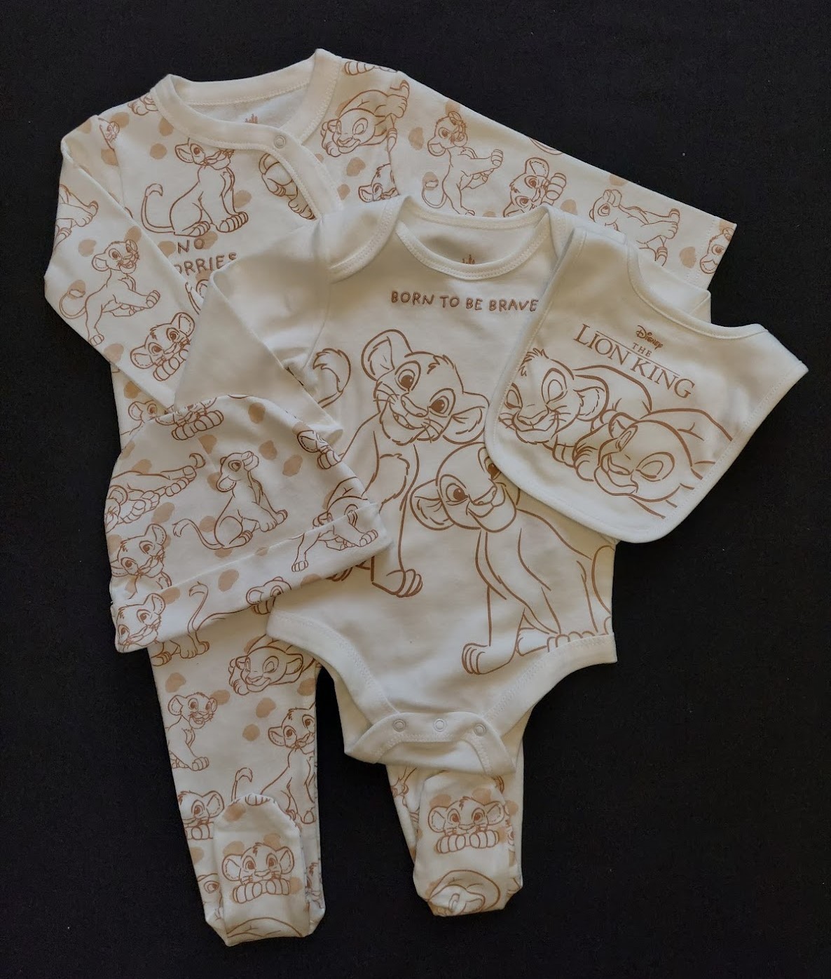 Baby Unisex Disney The Lion King Simba Character 4 Piece Boxed Starter Set