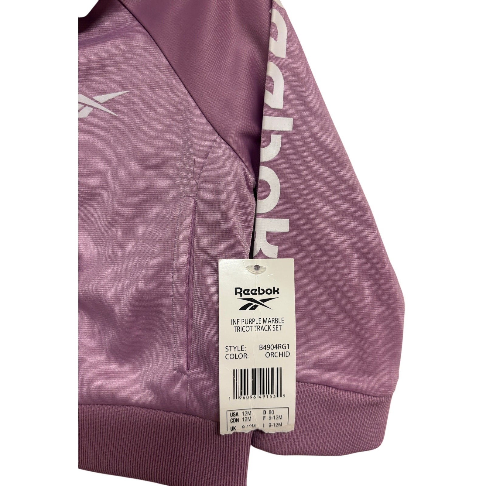 Reebok Baby Girl 2 Piece Tracksuit Set 12M Pink Jacket Leggings Outfit New