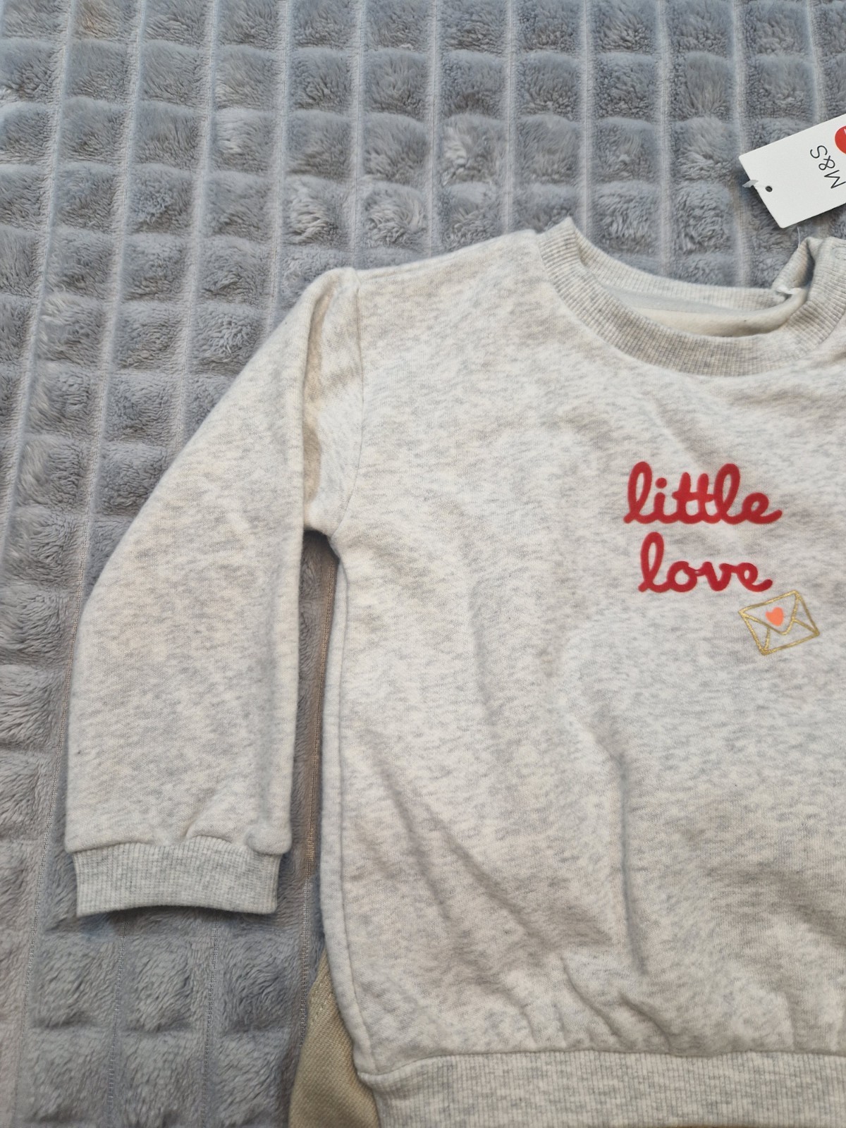 Marks & Spencer Pullover Jumper & Jeans 2 Part Set Grey Cream Age 12-18 Months