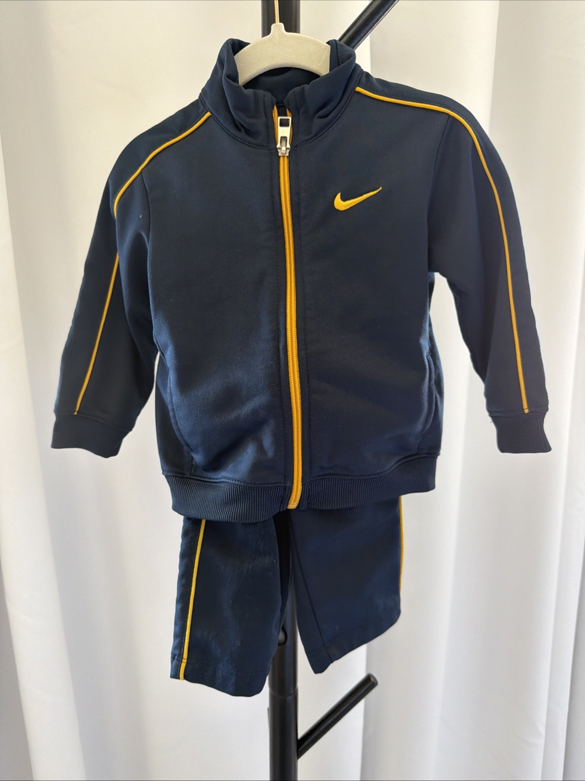Nike Baby Tracksuit Size 12 Months Navy Blue And Yellow ￼