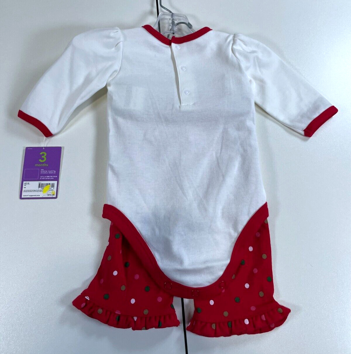 NWT Carter’s 2 Piece Set 3 Months Santa Christmas Holiday White Red Green