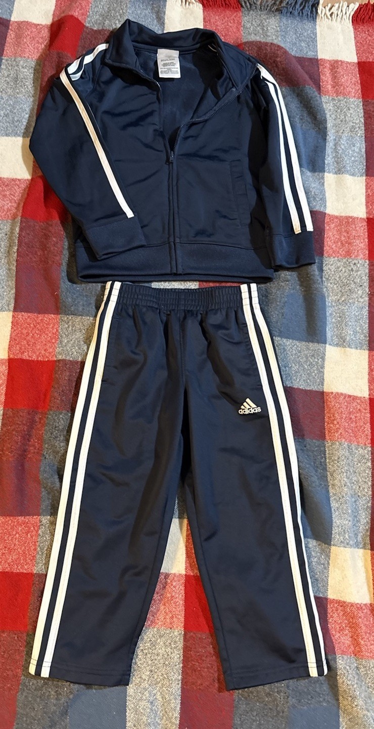 Adidas Kids Blue 2 Piece Track Jogging Suit Set Size 4 T