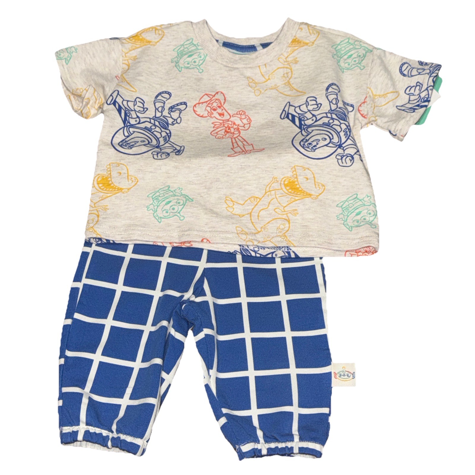 Toy Story Baby Boy Outfit Pants Shirt 2 PC Set Woody Buzz Size 0-3 Months