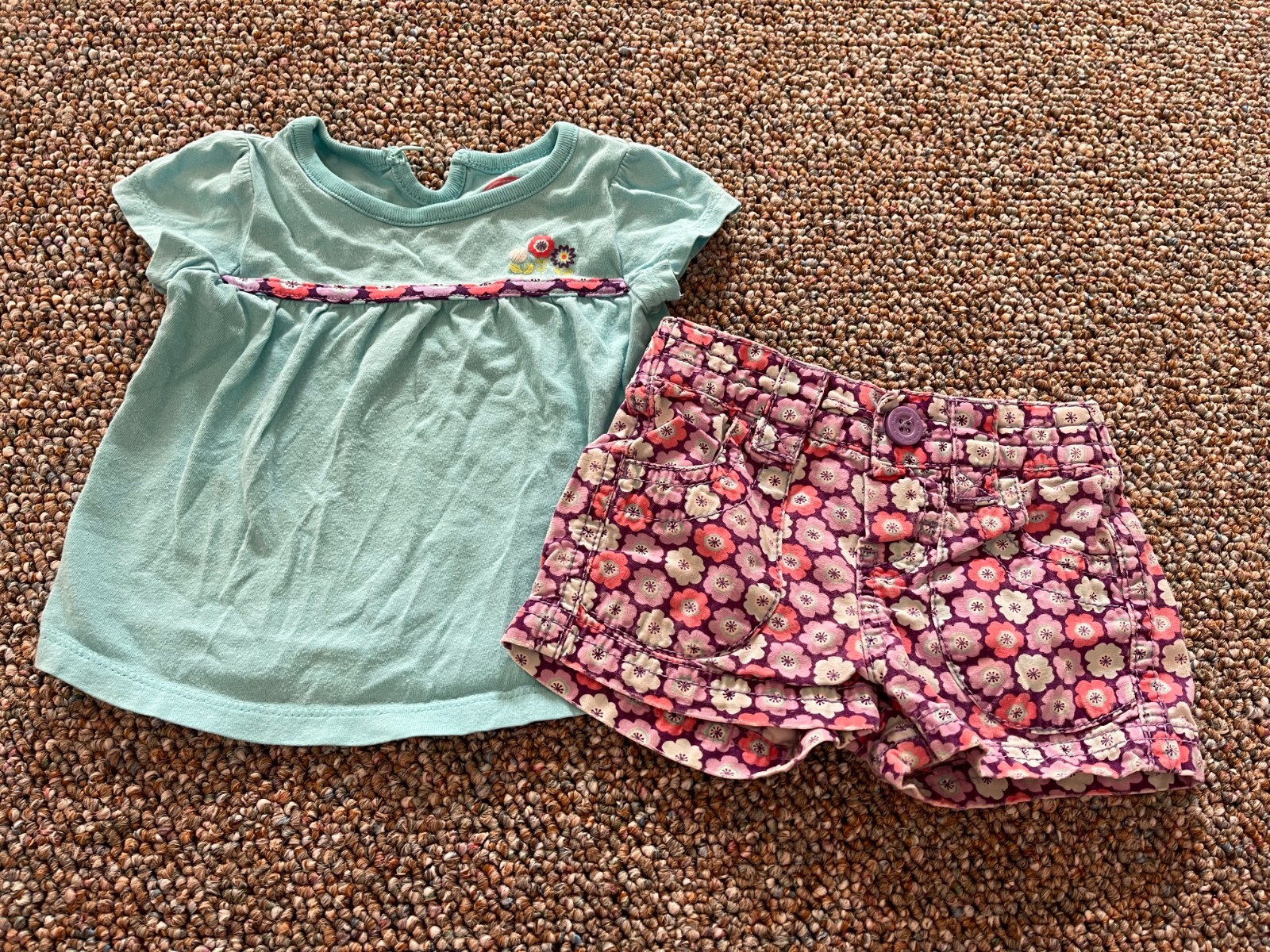 Circo Girls Blue & Purple Flower Outfit 6M