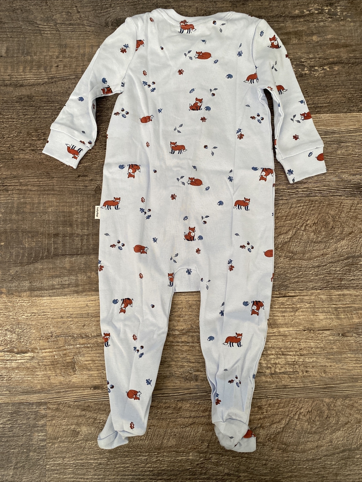 Baby Gap 6-9 Months Pure Blue Fox Footie Outfit Pajamas Zip One Piece NWT