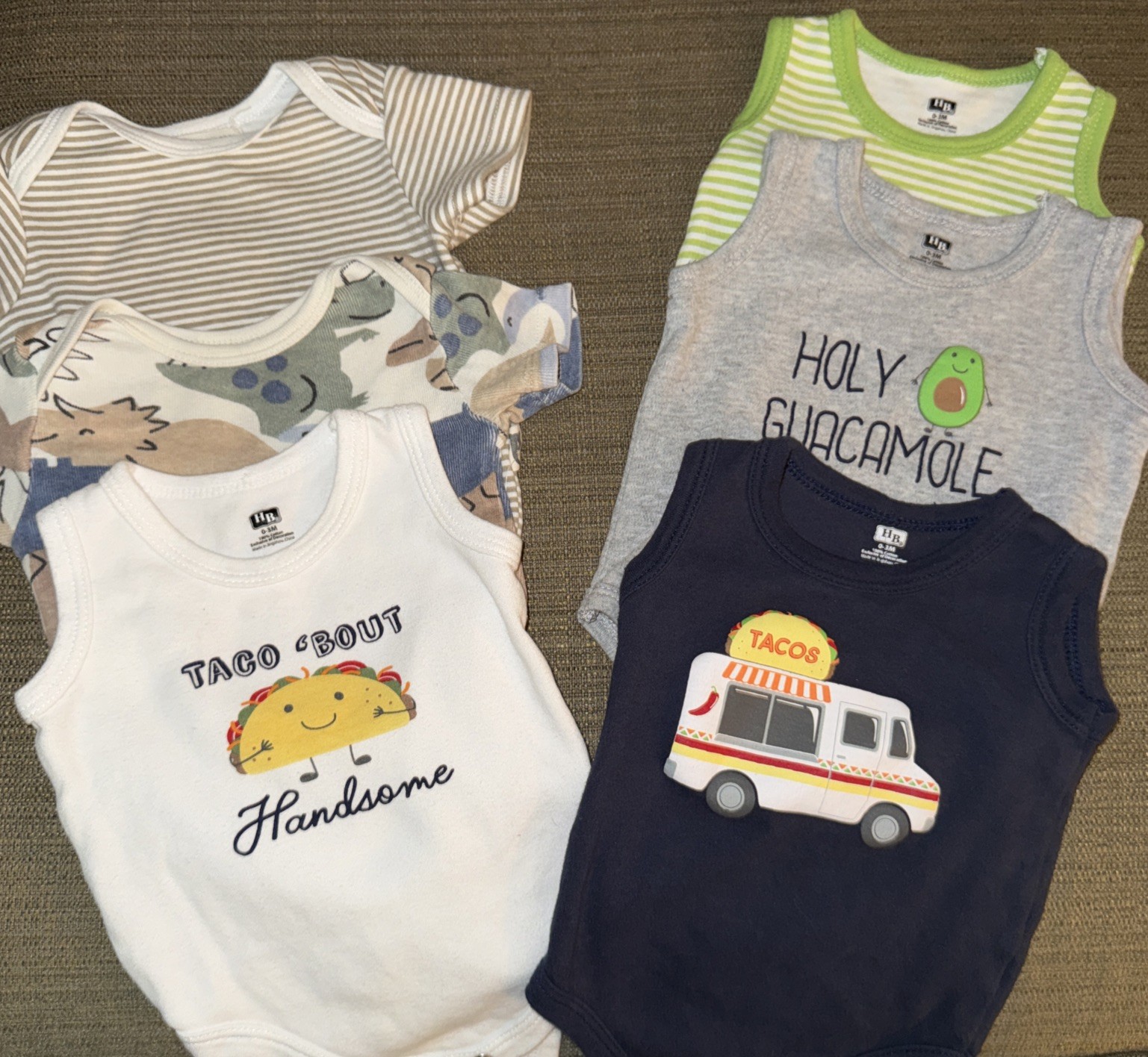 Baby Boy Clothes Lot 6 Sizes 0-3 Months Summer One Piece Outfits Taco Truck Cute