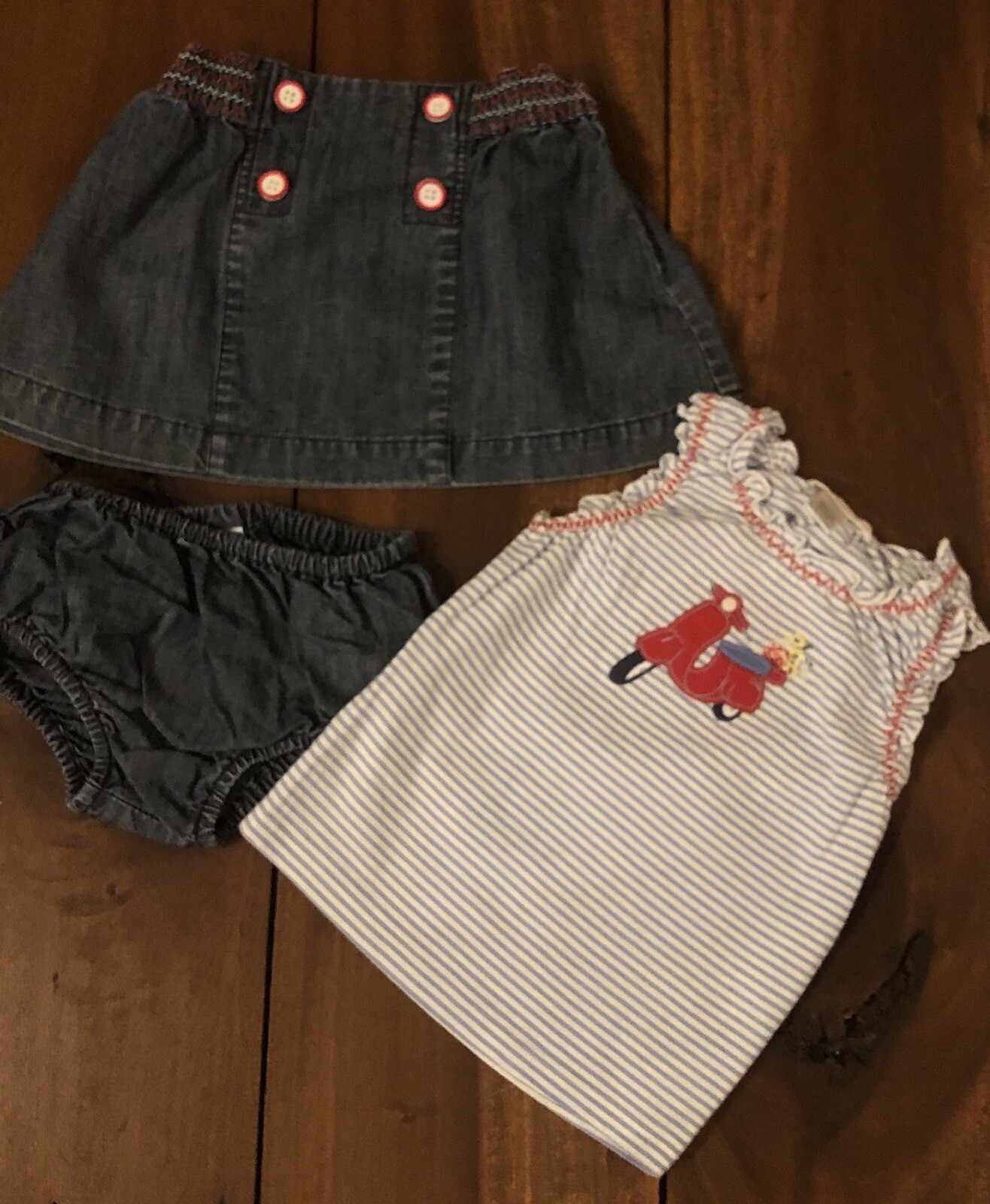 Janie and Jack Ciao Bella Shirt Skirt Bloomers Set Girls Sz. 18-24 Months 2008