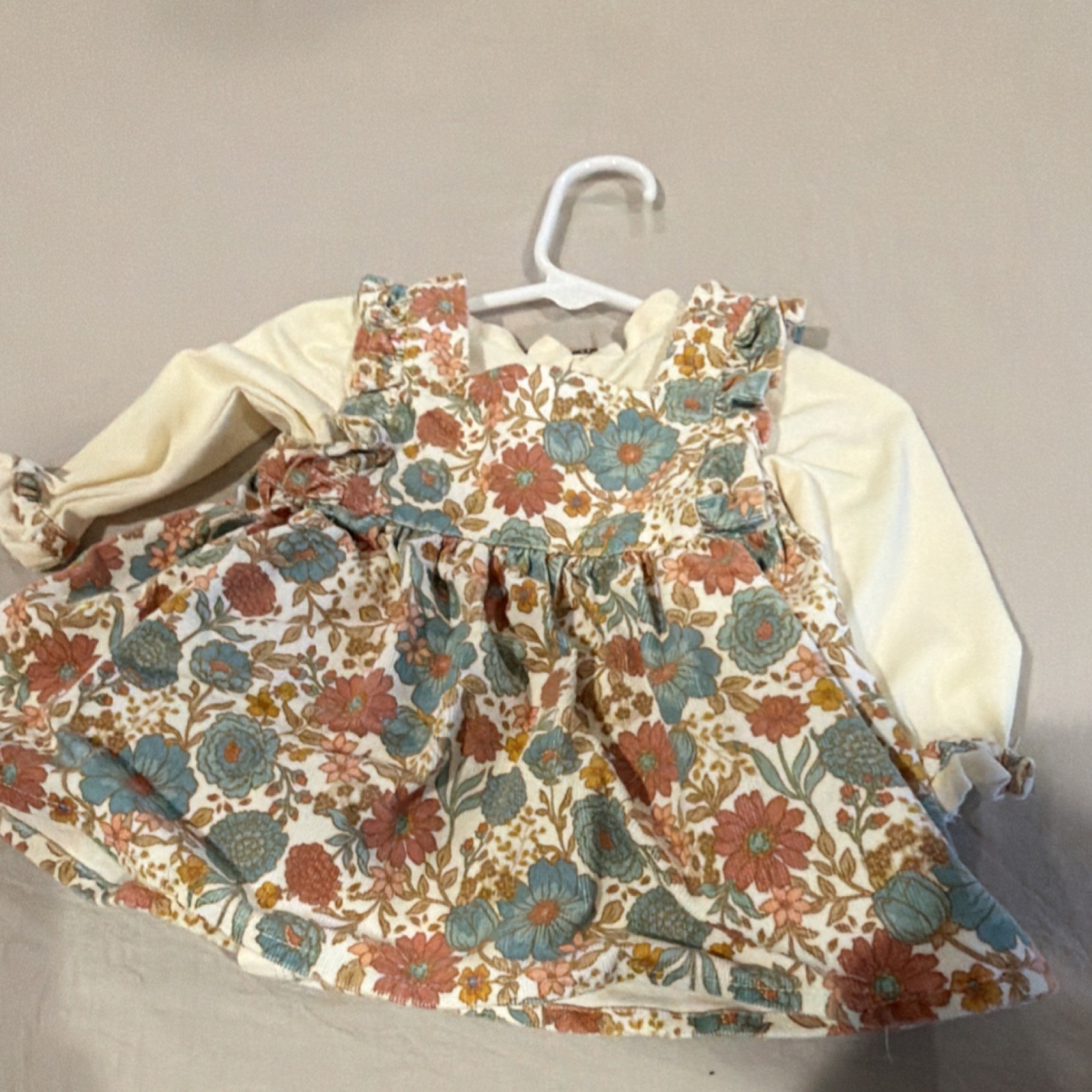 Tommy Bahama Floral Dress Bodysuit Set & Carter’s Pink Pants Outfit 0-3M Cotton
