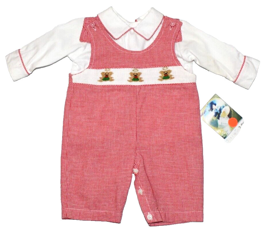 NWT Baby Infant 2-Piece Set Overalls Romper & Long Sleeve Shirt Size 3 Months