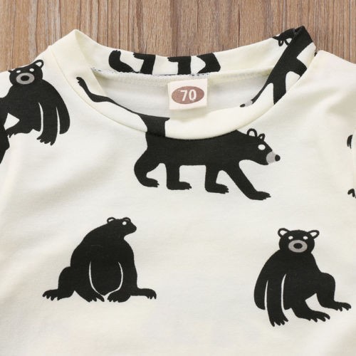 Cute Bear Newborn Baby Boys Girls Romper Tops Pants Jumpsuits Outfit Clothes Set