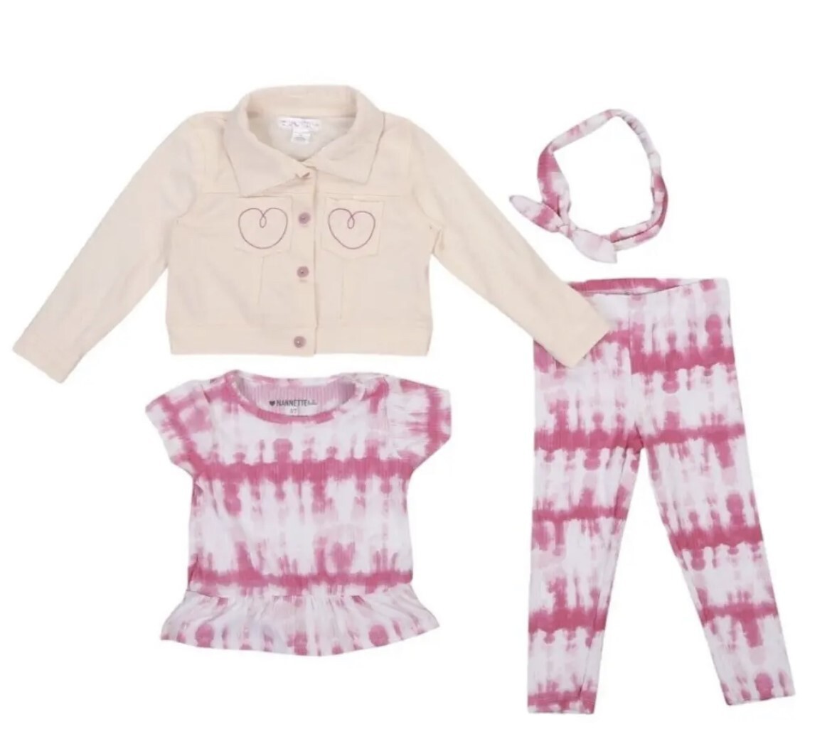 Wholesale Lot Of 27 Nannette Toddler Girls 3Pc Jacket Outfit Set Sizes 2T 3T 4T