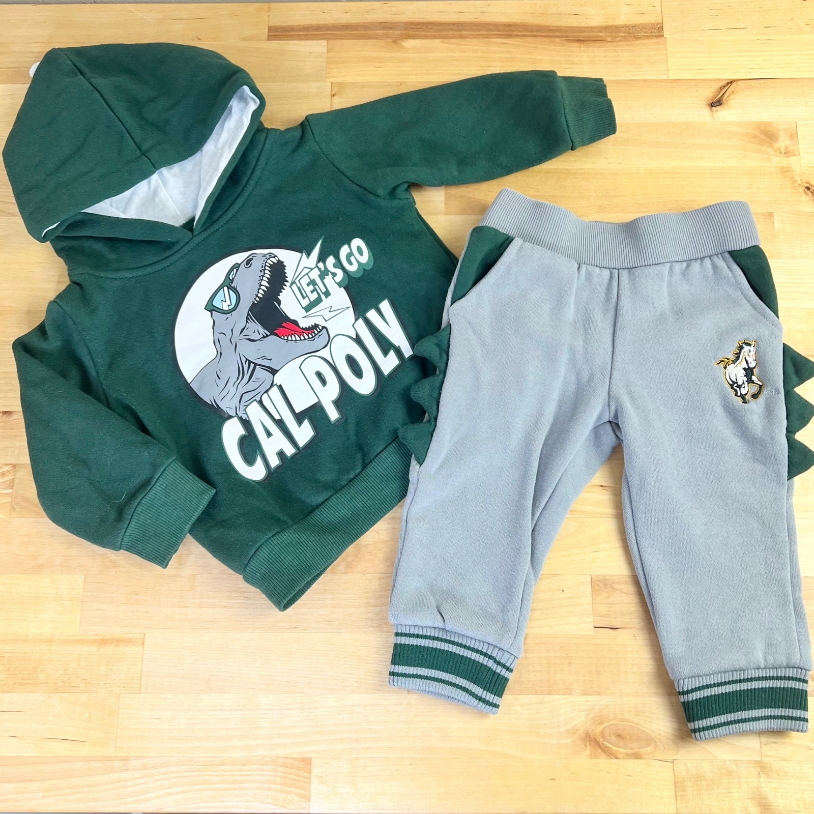 Cal Poly Mustangs Dinosaur Hoodie Sweatpants Set Infant 6-12 Months Baby
