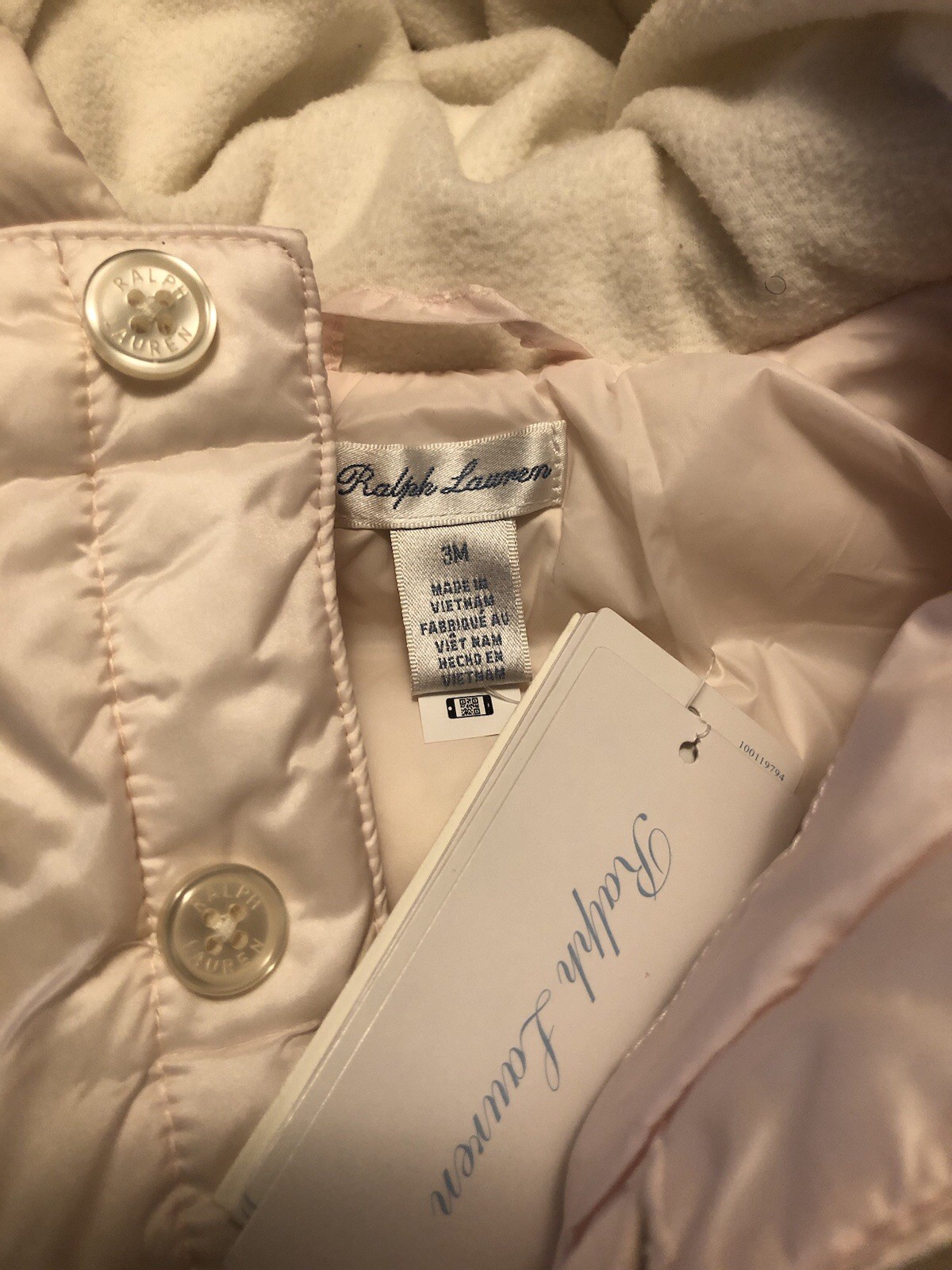 Ralph Lauren 2PC Pink Baby Girls Hooded Convertible Bunting Set Size 3M NWT