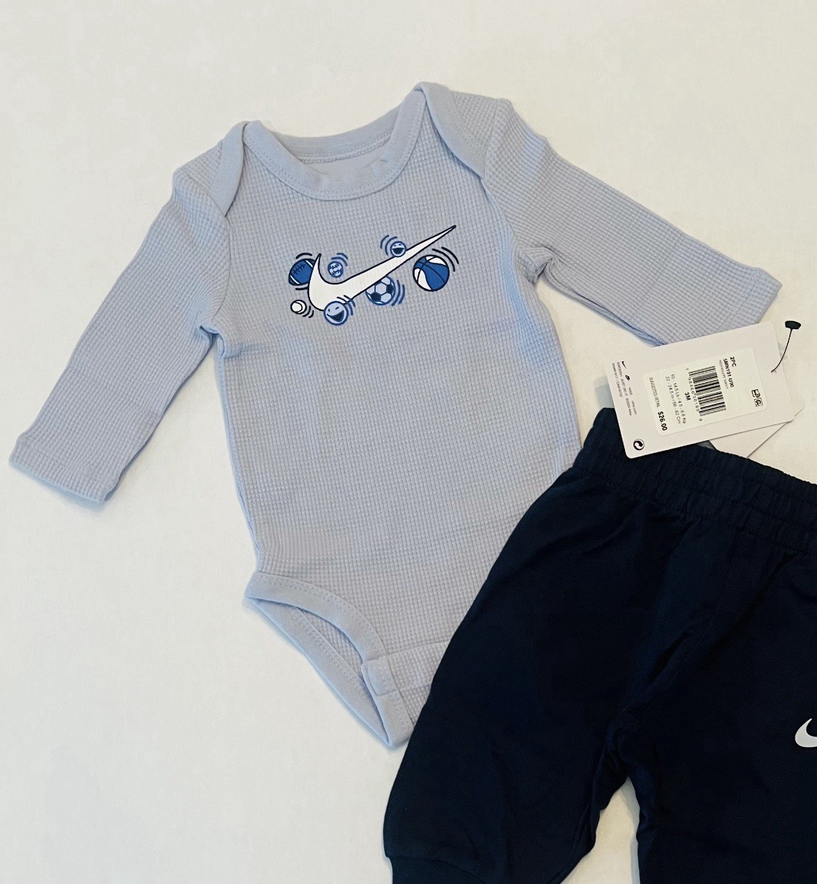 Nike Baby Boy Outfit 3 Months Pants Long Sleeve Bodysuit 2 PC Set Cute New