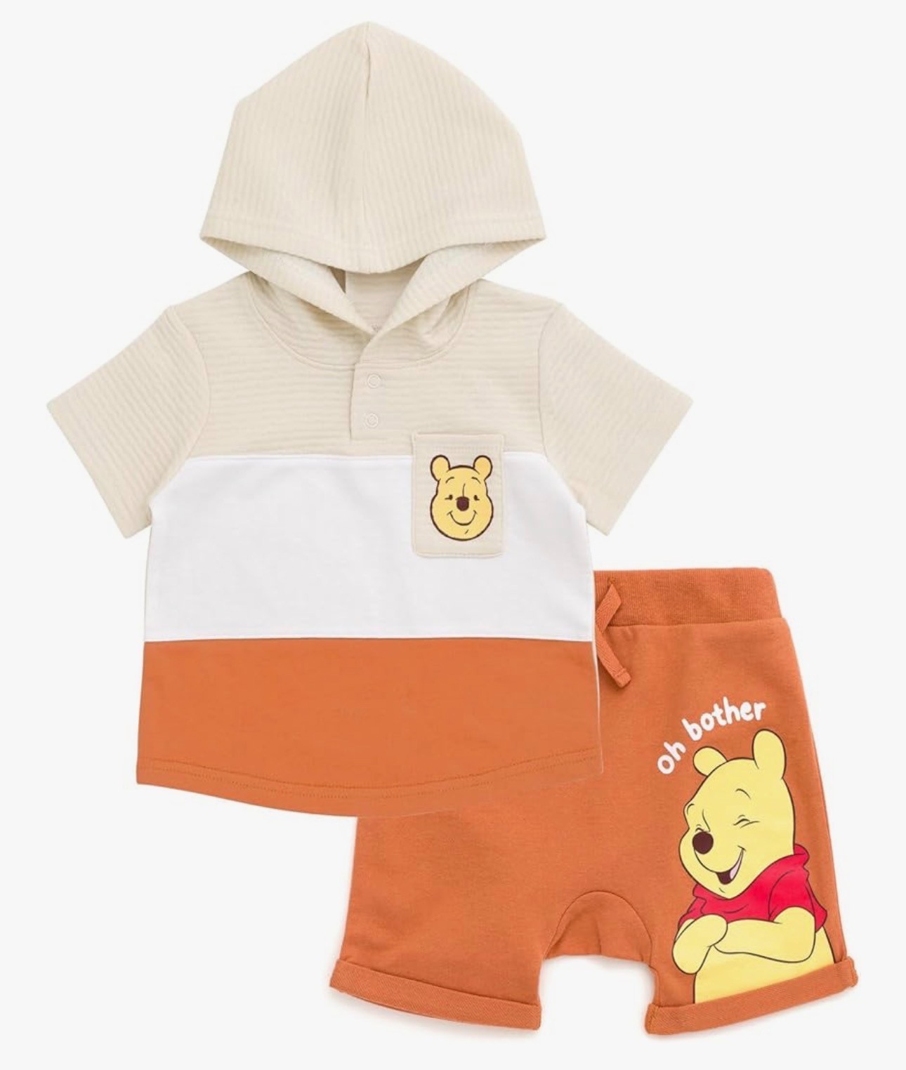 DISNEY WINNIE THE POOH HOODIE & FRENCH TERRY SHORT SET – Size 18M