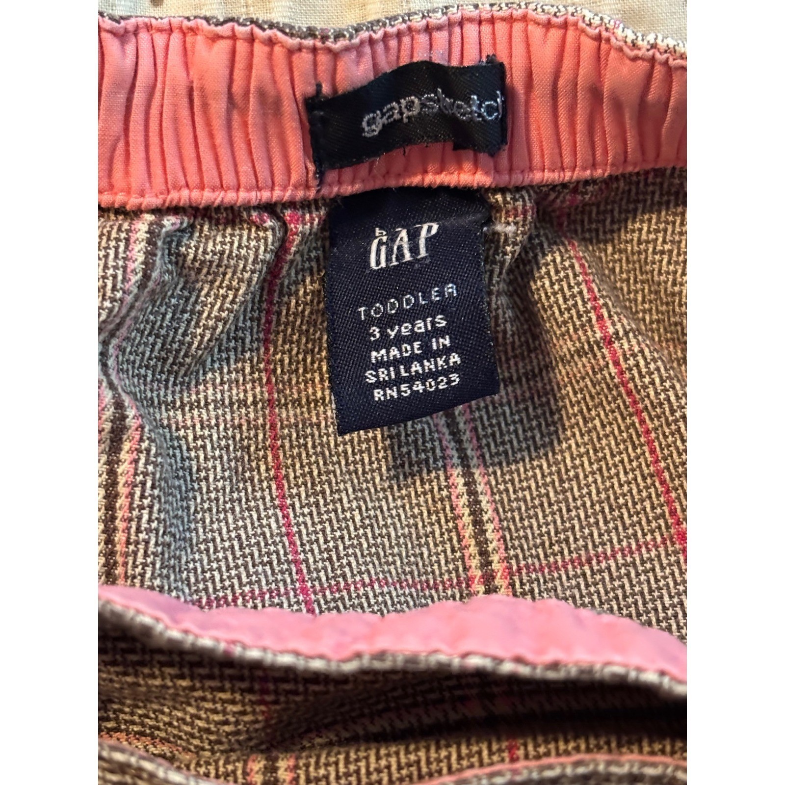 Baby Gap Toddler Girls Blouse and Plaid Skirt Set 3T Cream Brown 2 Piece Outfit