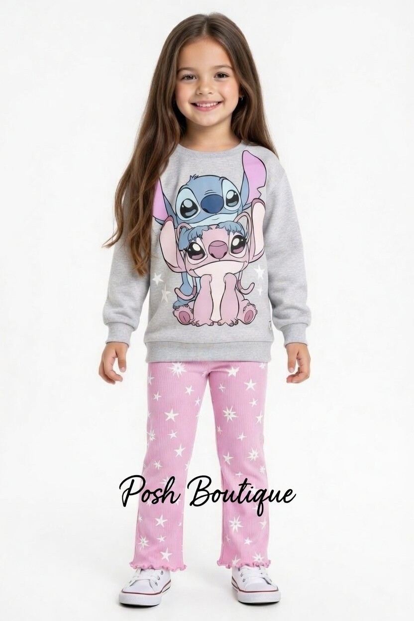 Lilo & Stitch Toddler Girls Outfit Sweatshirt Pants Set Angel 2T 3T 4T 5T Disney