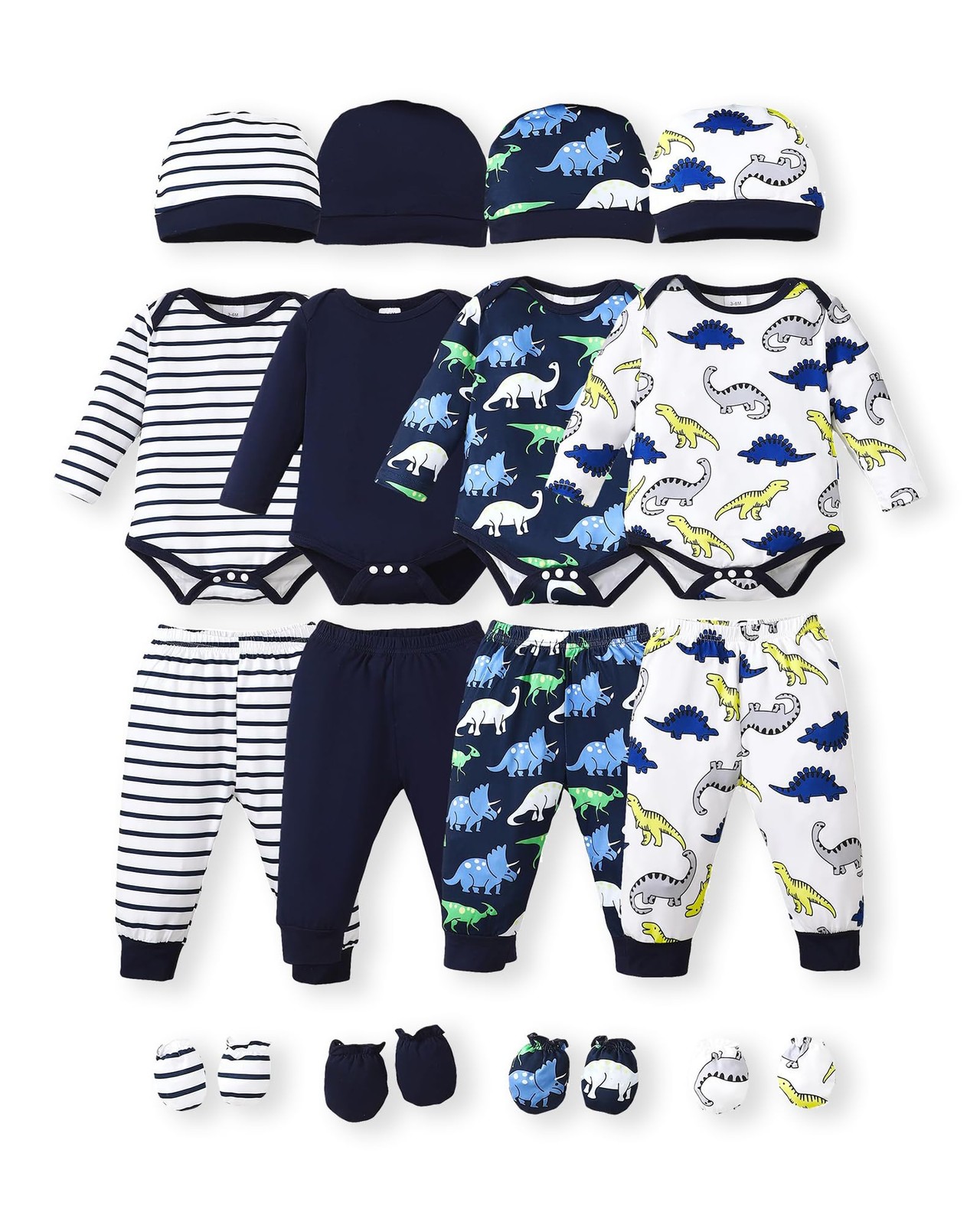 Newborn Baby Boy Girl Clothes Infant Clothing Romper Pants Hat 20 Pieces Outf…