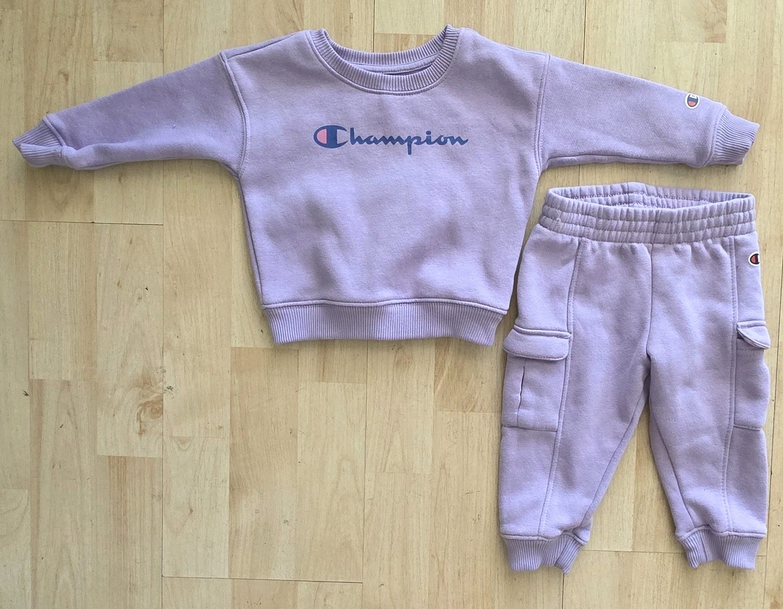 Champion Fleece Sweatshirt Top and Pants Baby 9 Months 9M Crewneck & Jogger Set