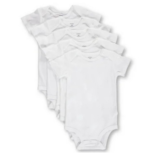 New Carter’s Unisex Baby 5-Pack Basic Bodysuits Size 24 Months White MSRP:$26.00