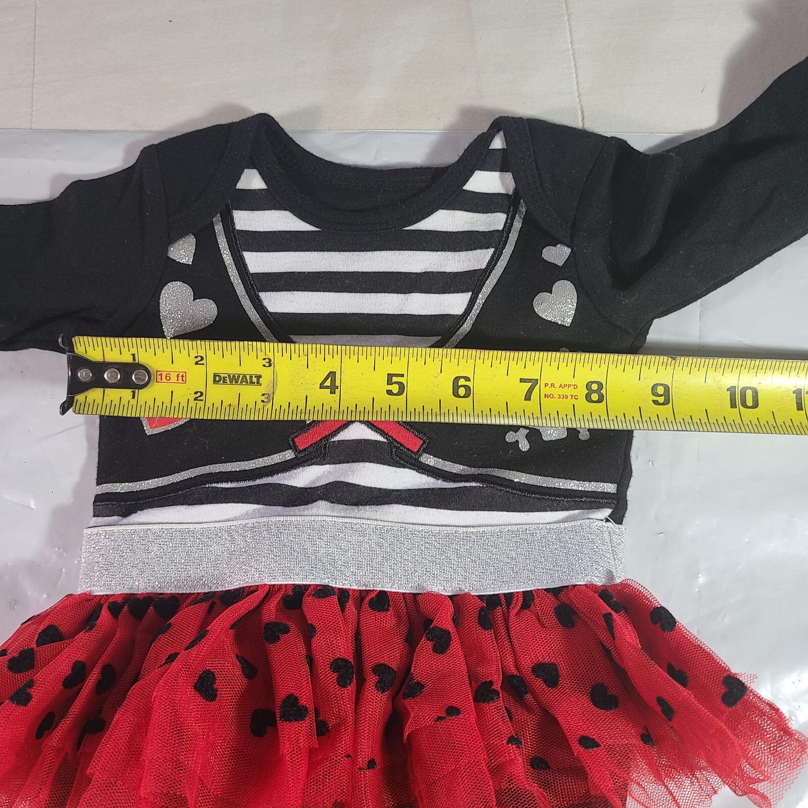 Halloween Girl Pirate One Pc Outfit Sz 0-3 Months Snap Crotch Closure Tutu Waist