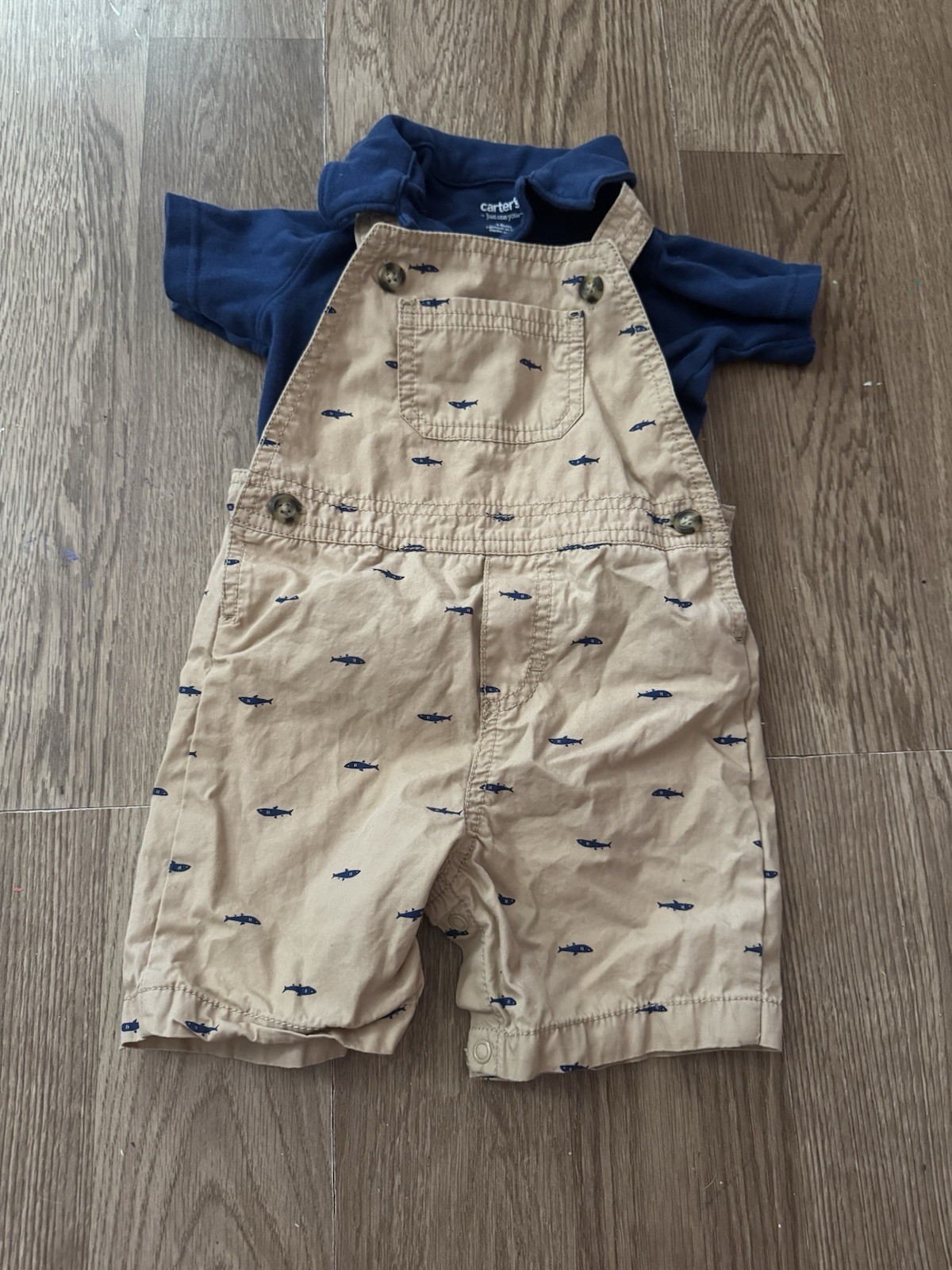 Carters 18 month overalls and shirt set