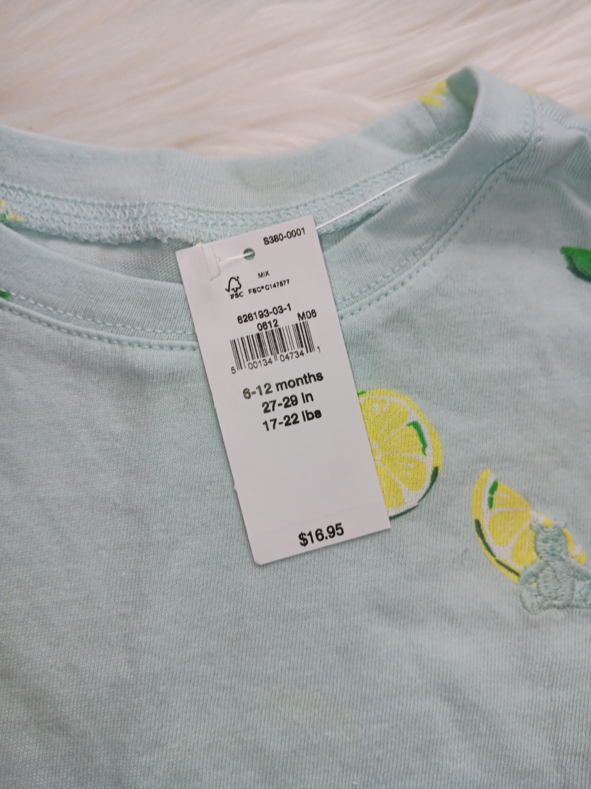 NWT Baby Gap Girl’s Lemon Print Legging Pants And Shirt Set Cotton Outfit 6-12M