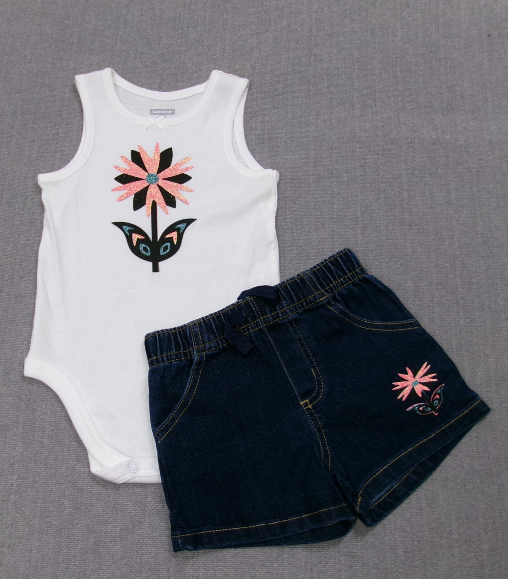 Short Set Garanimal Tank Top Fasten 18 mo w/Blue Shorts 6-9 Mo Image Homemade