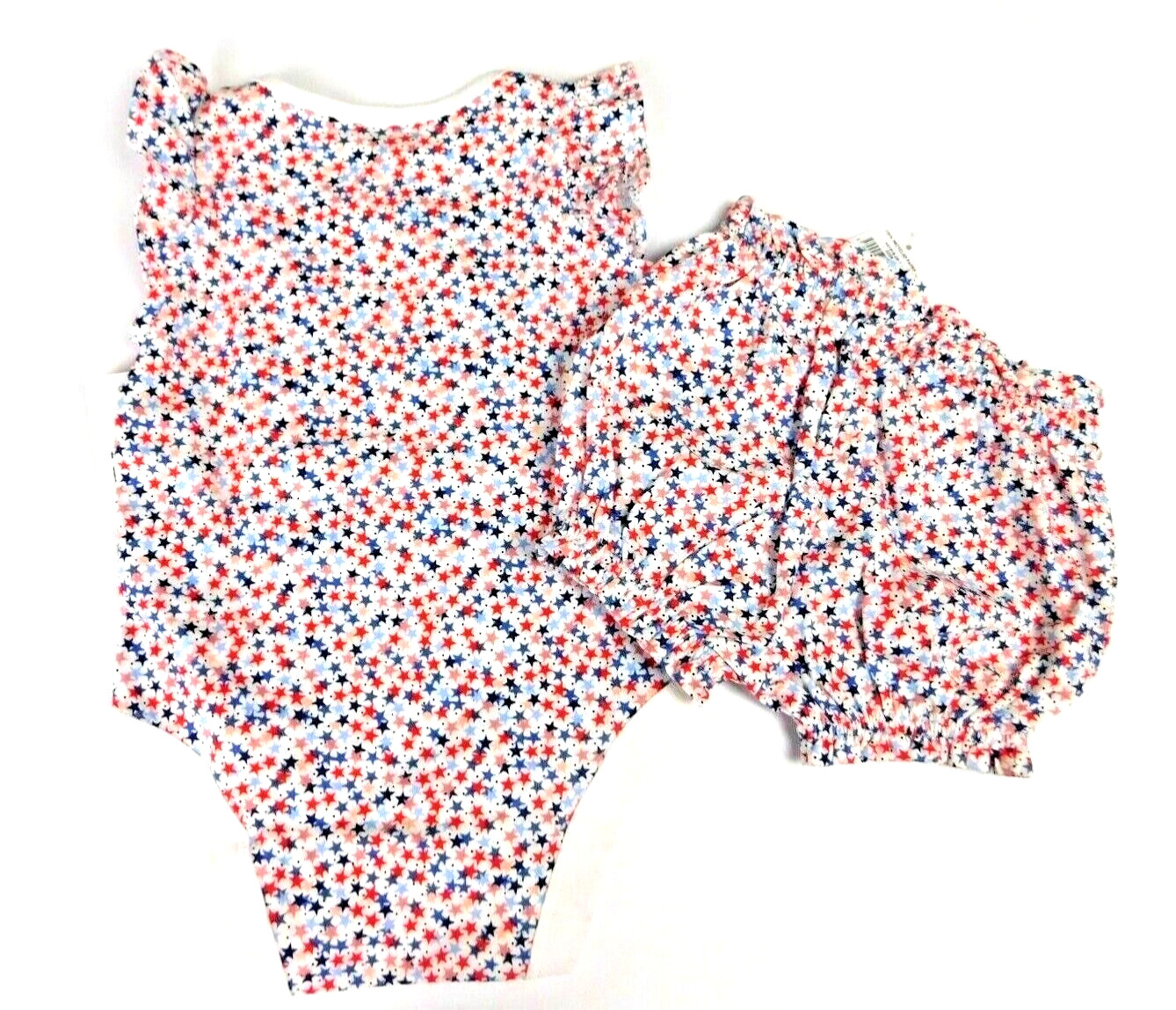 Gap Baby Girl Bodysuit Shorts Red White Blue Stars 3-6 Months 4th of July New