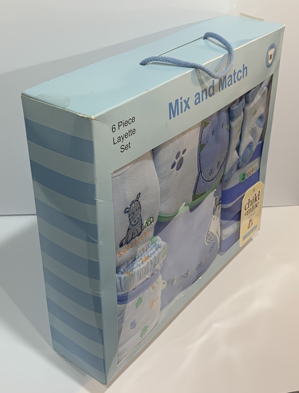 Vtg Carter’s Child of Mine Layette Set / M Baby 0-6mo / 8-18lb Boy Blue New 2003
