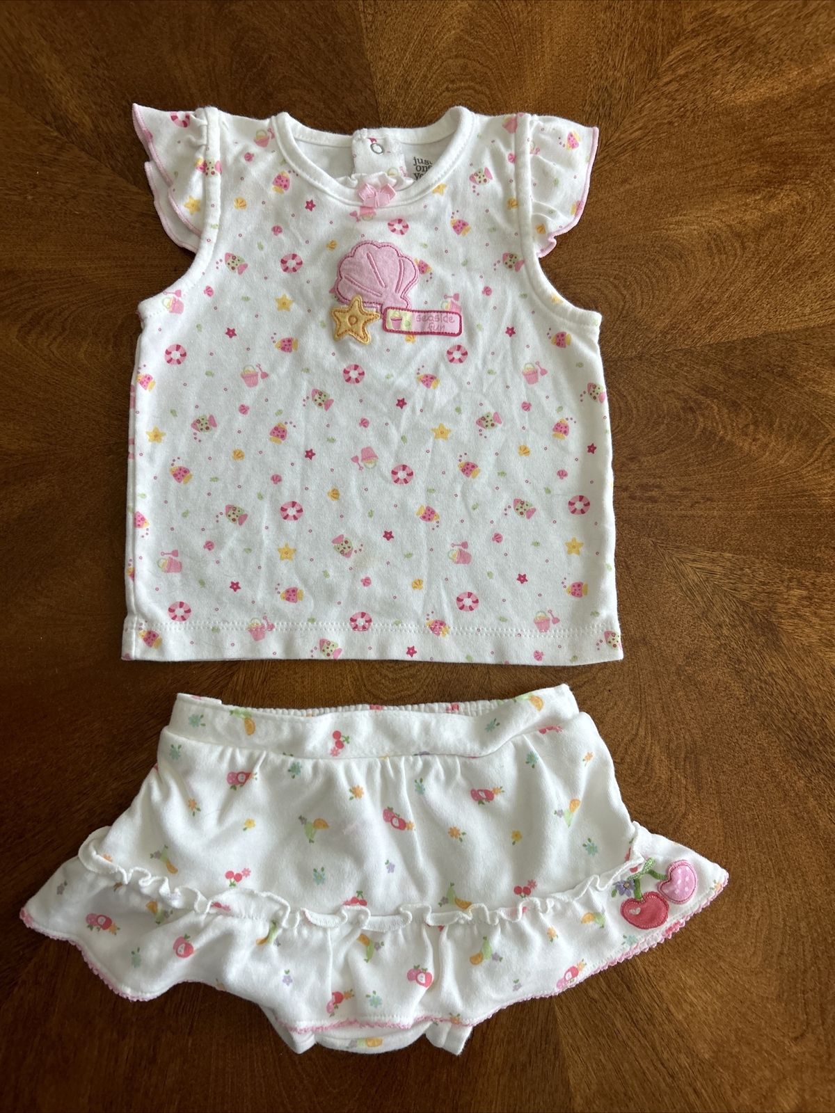 Just One Year By Carter 9 Months 2 Pc Summer Cap Sleeve Top And Diaper Shorts